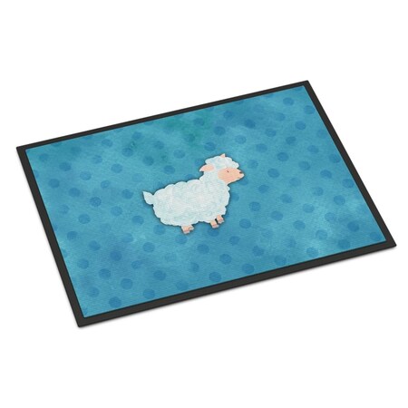 Carolines Treasures 18 x 27 in. Polkadot Sheep Lamb Watercolor Indoor or Outdoor Mat BB7390MAT